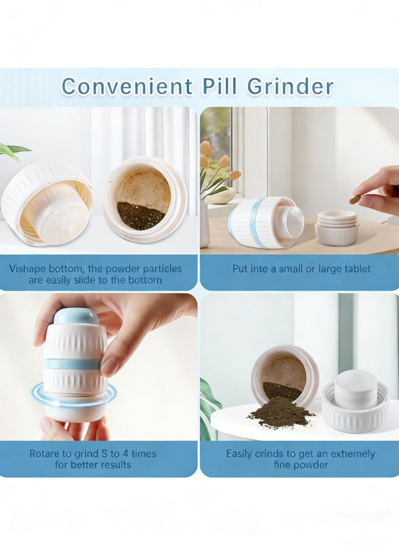 قارِم أقراص محمول 4 في 1 مع مطحنة ومُقسّم ومنظّم، يشمل فرشاة تنظيف سهلة، مطحنة وحافظة صغيرة للأقراص - Image 4